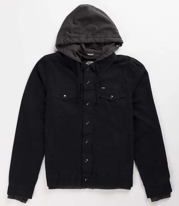 Vans Boys Hooded Jacket – black canvas