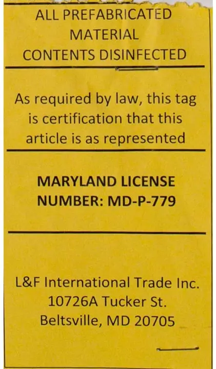 Label for rebuilt mattresses