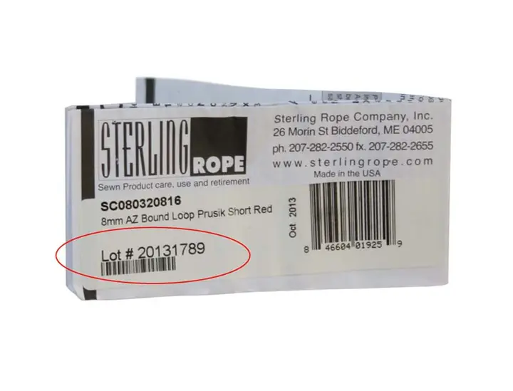 Lot/Product number location