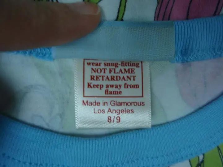 Sewn tag with size