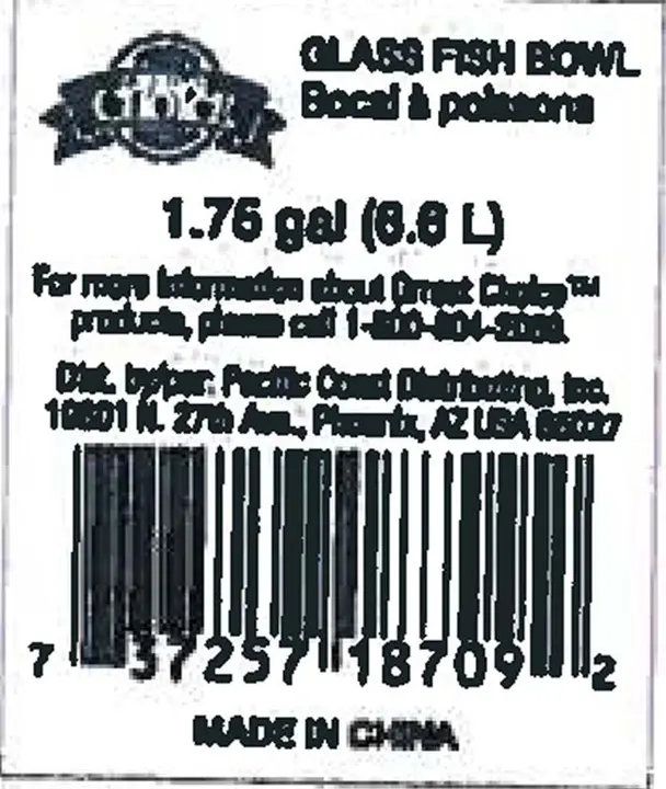 UPC code on fish bowls