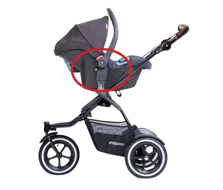 TS26 adaptor on a stroller