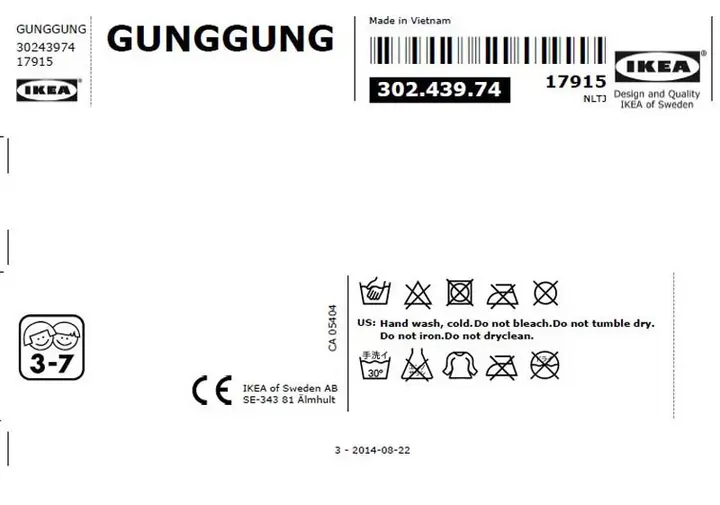 Identifying tags on suspension strap