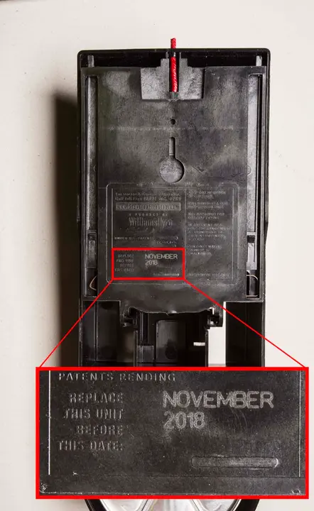 StoveTop FireStop Microhood "Replace Before" date location