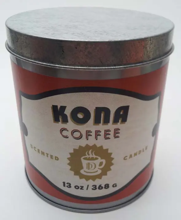 DD brand 13-ounce coffee tin candle