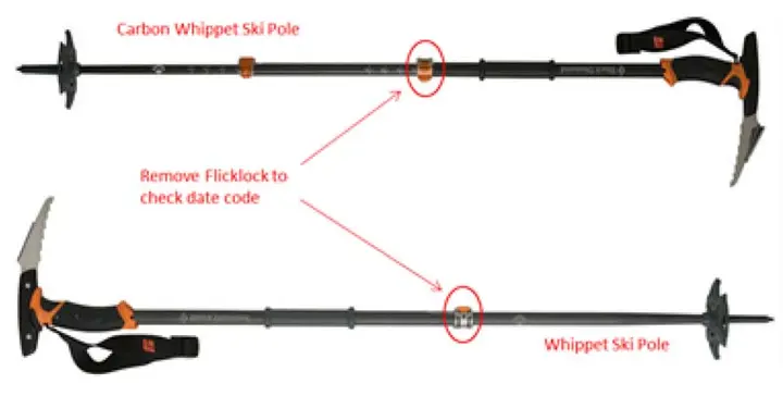 The date code is on pole underneath the locking mechanism.