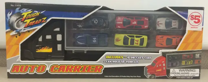 Black truck with packaging