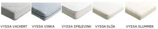 Five models of IKEA VYSSA crib mattress