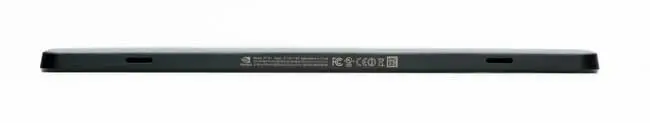 Location of model and serial number on tablet