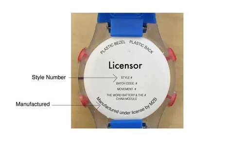 Back of watch