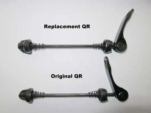 Quick release lever in open position