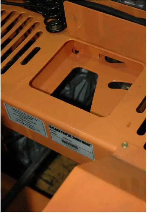 Scag Liberty-Z serial number plate under seat