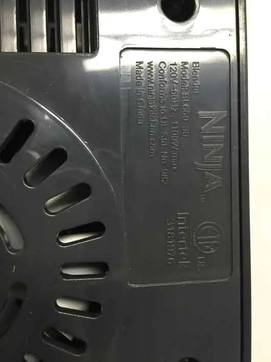 Model number on bottom of motor base