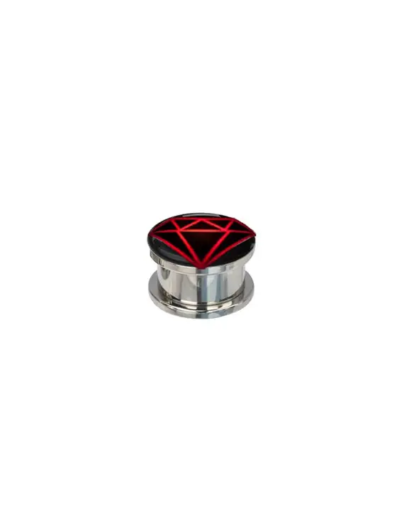 SalesOne Light Up Ear Plug with Diamond Logo (Black/Red)