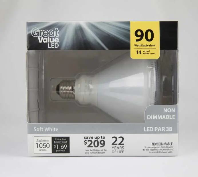 Great Value Lamp GVRLP381430WL in Packaging