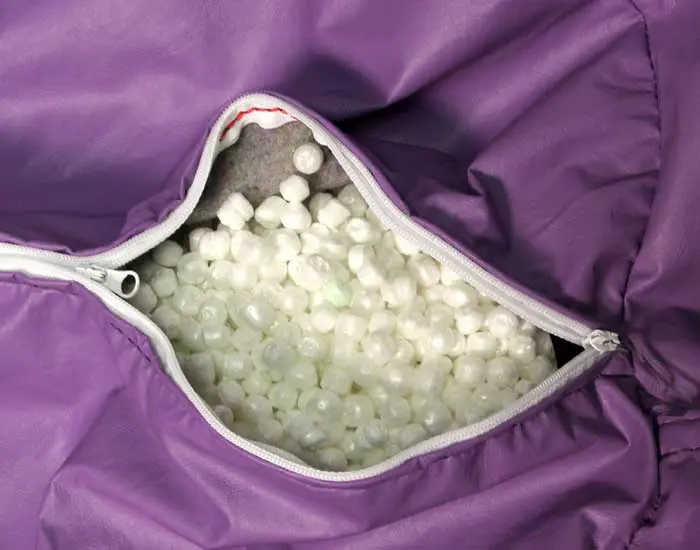 Foam beads inside the recalled Ace Bayou bean bag chair