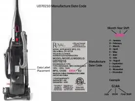 Dirt Devil Total Pet Cyclonic Upright vacuum manufacture date code