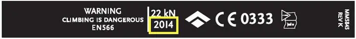 Warning label on the nylon runners