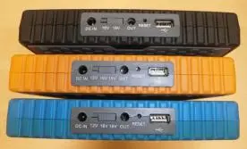 The battery packs have 16, and 19 volt outputs and a USB port. The Impel model also has a 12 volt output.