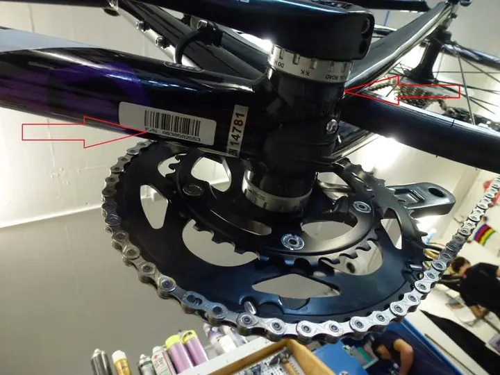 SCOTT bicycle serial number location