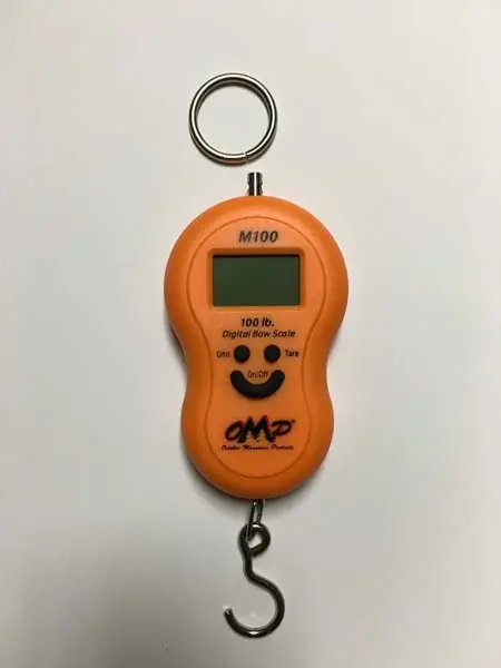Broken mounting ring from the recalled OMP M-100 digital hanging bow scale.