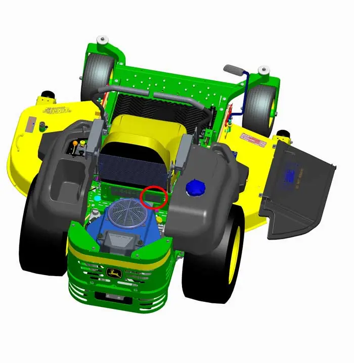 John Deere zero-turn lawn mower product identification number location