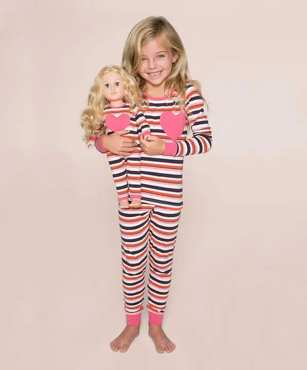 Dark pink, gray and white pajamas