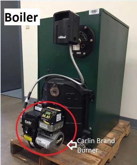 Carlin Brand Burner on Boiler