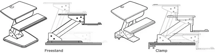 Square Grove sit-stand desk converter