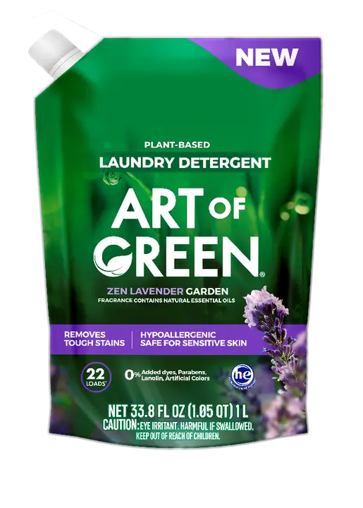 Recalled Art of Green Zen Lavender Garden laundry detergent in 33.8-ounce pouches