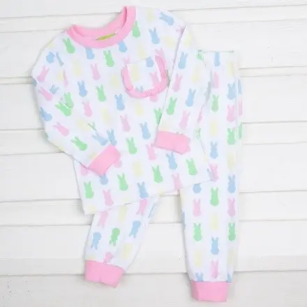Recalled Classic Whimsy - Pastel Bunny Knit Pajamas
