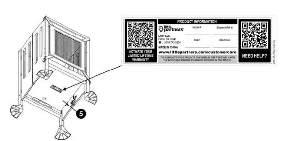 Recalled Grow 'N Stow Folding Learning Tower (model and date code location)