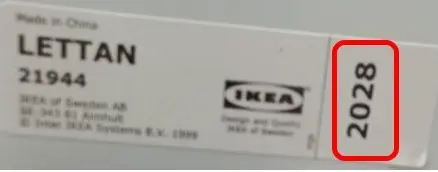 Recalled IKEA LETTAN Mirror date stamp