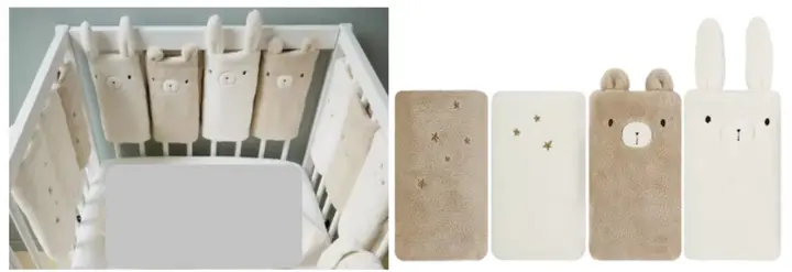 Recalled Little Pea Shop Crib Bumper - "Plush Crib Bumper"