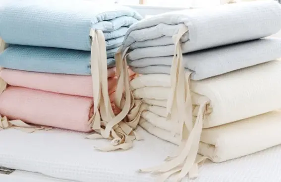 Recalled Little Pea Shop Crib Bumpers - "Waffle Bedding Accessory"