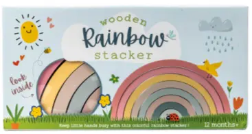 Recalled Professor Puzzle rainbow stacker - pink/blue