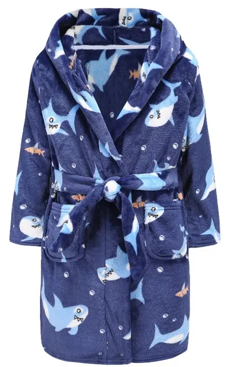 Recalled SGMWVB Children's Robe - blue shark