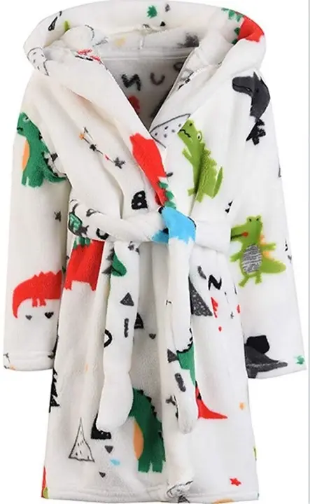 Recalled SGMWVB Children's Robe - white dinosaur
