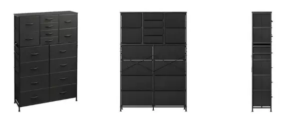 Recalled WLIVE Fabric 16-Drawer Dresser in Charcoal Black