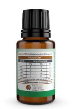 Recalled Earthroma Wintergreen Oil 15ml (back)