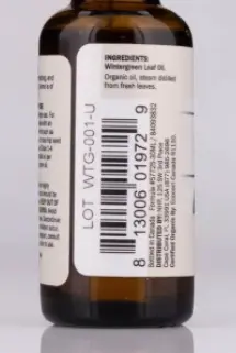 Location of Lot code and UPC code on recalled bottle