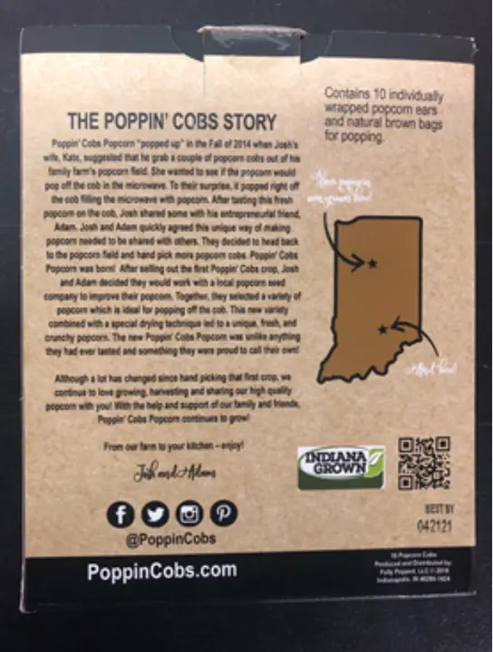 Recalled Poppin’ Cobs back of box date code in bottom right corner