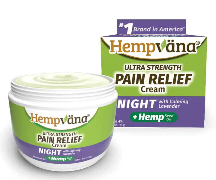 Recalled Hempväna Ultra Strength Pain Relief Cream Night with Lidocaine 4 ounce jar
