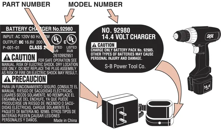 Label of recalled battery charger