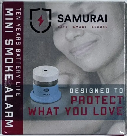 Recalled Samurai Mini Smoke Alarm - packaging