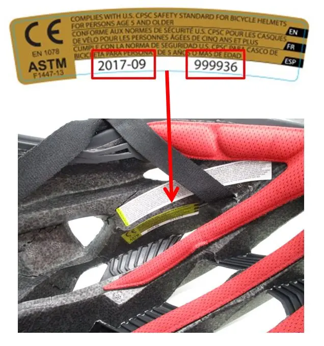Photo from the official notice: Louis Garneau Recalls Bicycle Helmets Due to Risk of Head Injury
