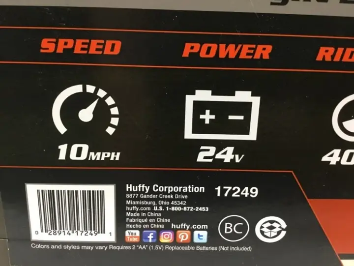 Model number on packaging of recalled Huffy Torex