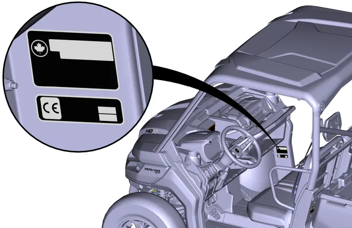 Vehicle identification number (VIN) location