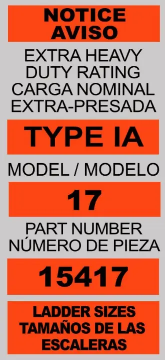 Label on recalled Velocity model ladders