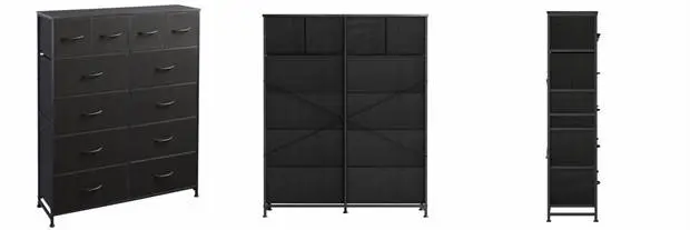 Recalled WLIVE Fabric 12-Drawer Dresser in Black